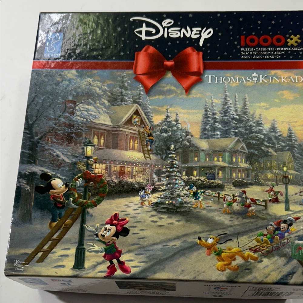 Disney Thomas Kinkade Festive Winter Puzzle - Red and Green - Picture 14 of 16
